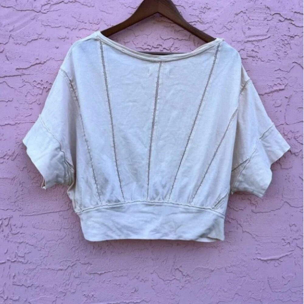 We The Free Cream Cropped Boxy Short Sleeve Top - Picture 4 of 7